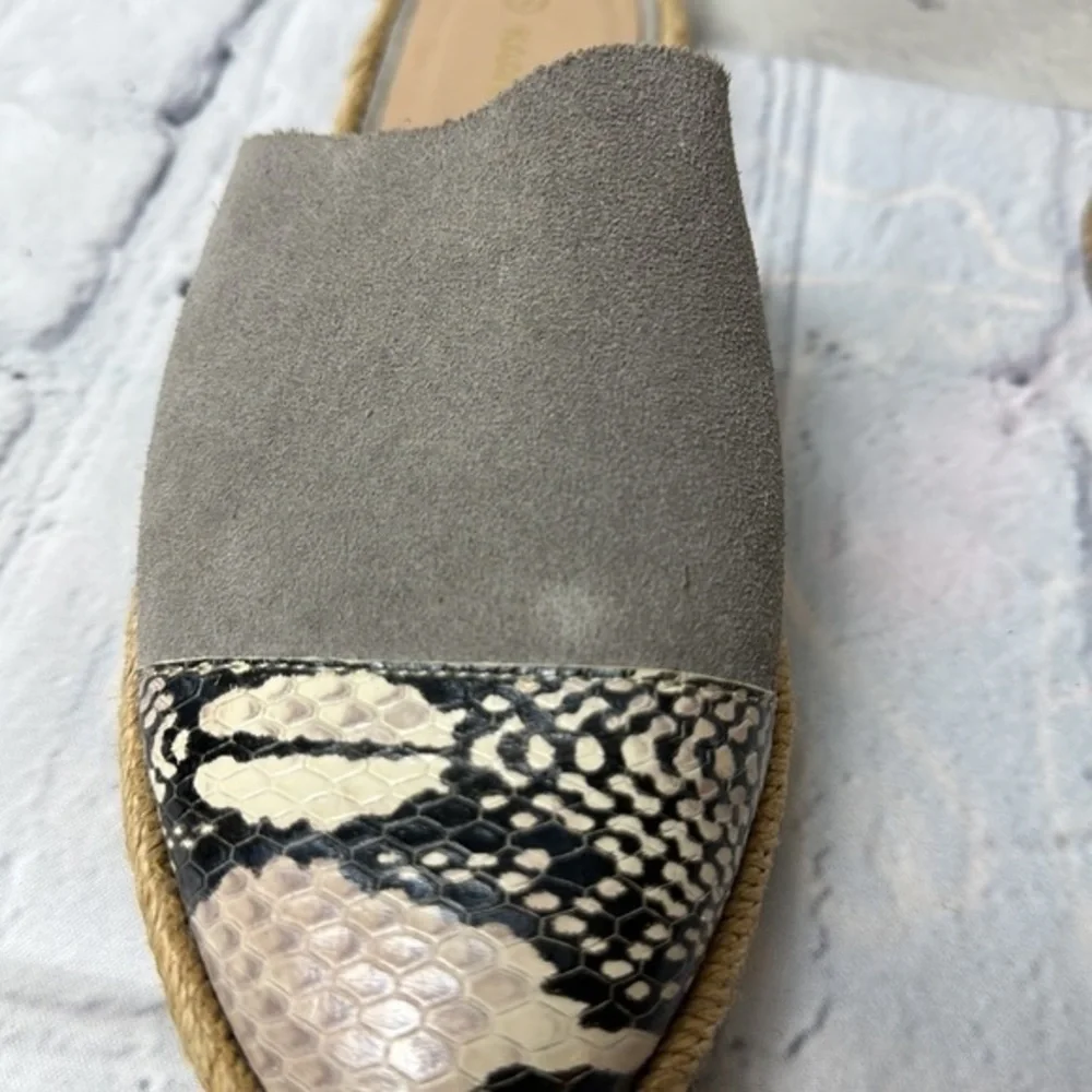 Kaanas Melilla Snakeskin Print Espadrille Mule‎ Slide Flat Shoes Size 7